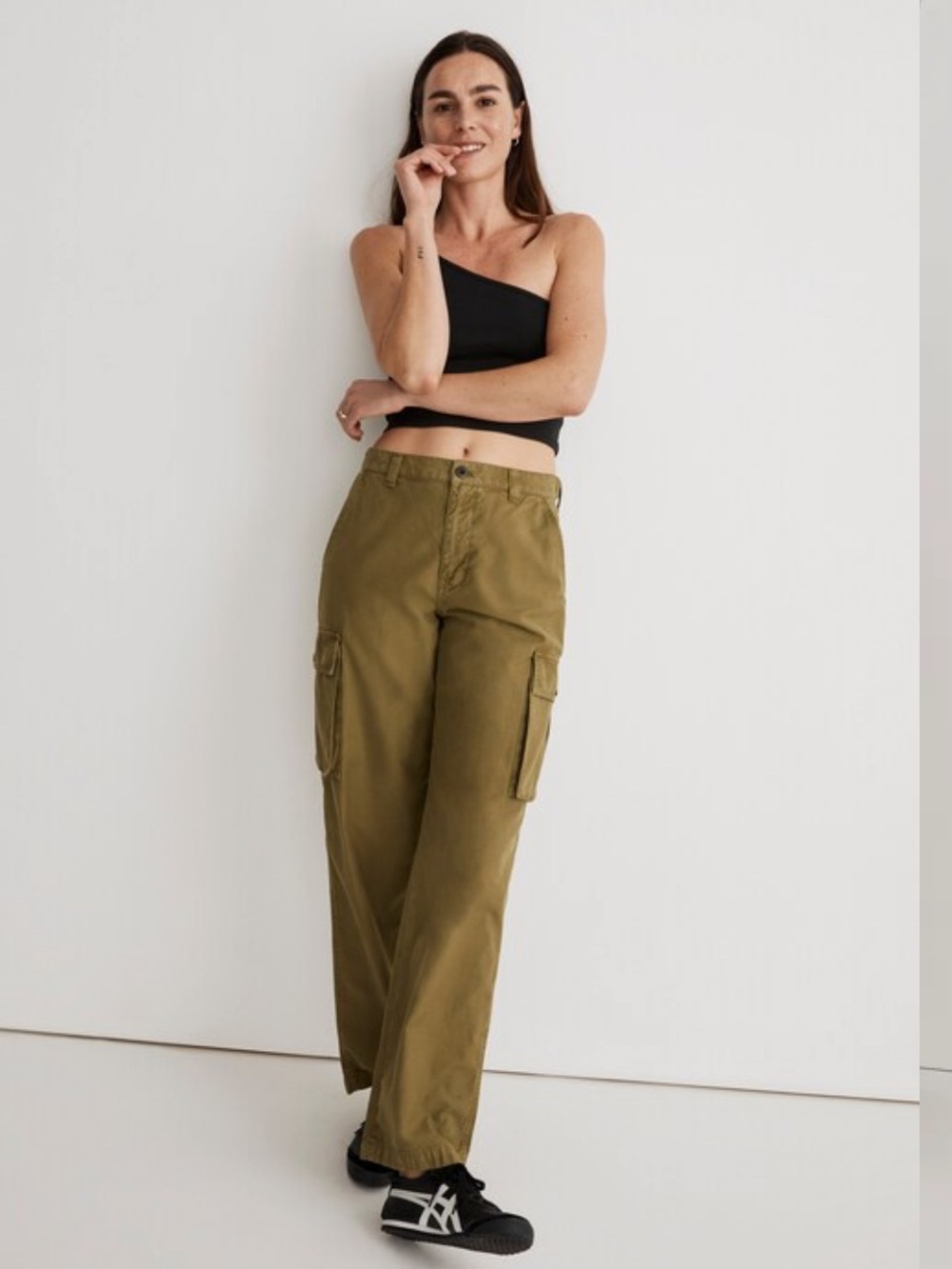 Madewell Low Slung Straight Cargo Pants Olive Green Sz 26